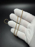 22" 14k Yellow Gold Dia Cut Moon Bead Chain 3mm 14.7g