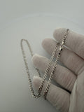18 inch 3.5mm curb chain in 14K white gold, 5.43g, view 6 - Ott Family Jewelry