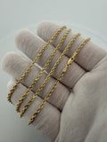 22" 14K Yellow Gold Rope Chain 2.5mm 10.81g
