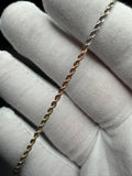 8" 14k Tri-Color Rope Chain 2mm 3.1g