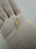 1.25" 14K Yellow Gold Italian Horn 4.6mm Bail 0.8g