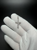 1.25" Silver Latin Cross Pendant 2/3ctw VS/VVS Lab Diamond 3.5mm Bail 1.9g