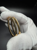 1.5" 14K Yellow Gold Fancy Oval Hoops 3.1g