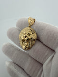1.5" 14K Yellow Gold Lion Pendant 6.7mm Bail 5.55g