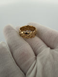 Size 11 14K Yellow Gold Cuban Ring 10mm 11.42g