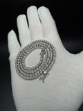 22" Silver 18ctw VS/VVS Lab Diamond Tennis Chain 3.5mm 32.5g