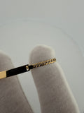 5 inch 2.5mm diamond cut curb baby ID bracelet in 14K yellow gold, 1.83g, view 6 - Ott Family Jewelry