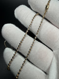 16" 14K Two-Tone Dia Cut Moon Bead 2mm 4.6g