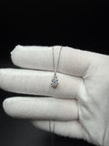 14k White Gold 1ct VS/VVS Lab Diamond Solitaire Pendant with Diamond Bail .8g