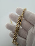 18K 6mm Handmade Solid Rope Chain