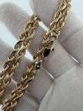 14K 7mm Handmade Solid Rope Chain