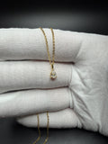 18" Gold over Silver Chain .5ctw Pear Lab Diamond Solitaire 1.5g