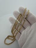 24" 10K Yellow Gold Rope Chain 3mm 16.75g
