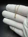 18" Gold over Silver Chain 1/4ctw Oval Lab Diamond Solitaire Pendant 1.4g