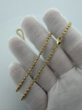 20" 14k Yellow Gold Diamond Cut Moon Bead Chain 2.5mm 11.0g