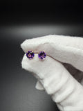 6mm 14k Yellow Gold Amethyst Studs .65g