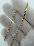 18" 14k Yellow Gold Rounded Box Chain 1.5mm 3.45g