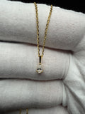 18" Gold over Silver Chain 1/4ctw Pear Lab Diamond Solitaire Pendant 1.3g