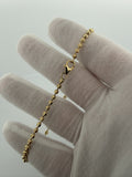 9" 14K Yellow Gold Rounded Cut Moon Bead 3mm 6.25g