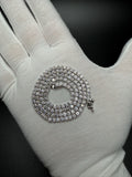18" Silver 11ctw Moissanite Tennis Chain 3mm 21.5g