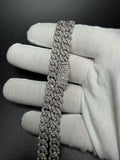 22 inch 8mm 16.5ctw VS/VVS lab diamond Cuban chain in sterling silver, 48.5g, view 6 - Ott Family Jewelry