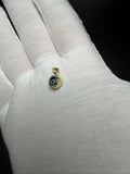 1/2" 14K Yellow Gold Round Evil Eye Pendant 4mm Bail 0.6g