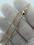 16" 14k Yellow Gold Rounded Box Chain 1.5mm 2.3g