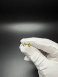 6mm 14k Yellow Gold Peridot Studs .65g