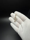 1.5" 10K Yellow Gold Diamond Fleur-de-Lis Cross Pendant 3/4ctw Natural Diamonds 5.5mm Bail 3.6g