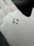 6mm 10k White Gold 1/2ctw Natural Diamond Cluster Studs 0.95g