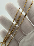 24" 14K Yellow Gold Diamond Cut Moon Bead 2mm 7.2g