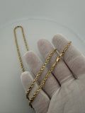 26" 14k Yellow Gold Rope Chain 3mm 7.6g