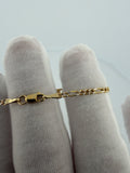 6" 14K Yellow Gold Diamond Cut Figaro Baby ID Bracelet 2.5mm 1.73g
