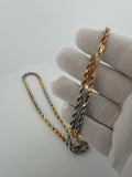 24" 14k Tri-Color Gold Rope 4.5mm 42.85g