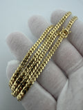 20" 14k Yellow Gold Cuban Link Chain 4mm 25.2g