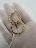 30mm x 2.5mm 14K Yellow Gold Twisted Hoops 1.8g