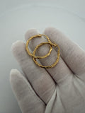 30mm 14K Yellow Gold Twisted Hoops 1.94g