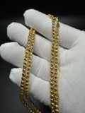 24" 14k Yellow Gold Dia Cut Moon Bead Chain 3.5mm 23.7g