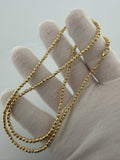 22" 10K Diamond Cut Moon Bead Chain 3mm 9.6g