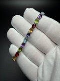 7" 4mm rainbow natural gemstone tennis bracelet, 20ctw, 925 silver, 9.3g – Ott Family Jewelry (6)