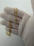 1.25" 14K Yellow Gold Round Cross 2mm Bail 0.93g