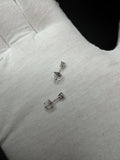 14k White Gold 1/4ctw VS/VVS Lab Diamond Studs Screw Back Posts .6g