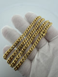 22 inch 5mm semi-solid Cuban link chain in 14K yellow gold, 18.03g, view 6 - Ott Family Jewelry