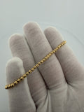 7" 10K Yellow Gold Diamond Cut Moon Bead 3mm 3.22g
