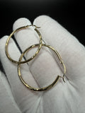 35mm 14K Yellow Gold Fancy Thin Hoops 1.7g