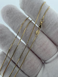 22" 14K Yellow Gold Box Chain 1mm 2.2g