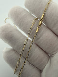 22" 14k Yellow Gold Paperclip 2mm 2.5g