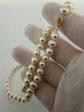 18" 14k Yellow Gold 8mm Freshwater Pearl Necklace 41g