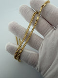 20" 14K Yellow Gold Foxtail Franco 3mm 9.11g