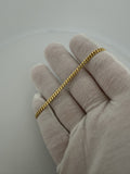 7.25" 14K Yellow Gold Cuban Bracelet 3mm 5.51g